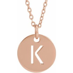 18K Rose Gold-Plated Sterling Silver Initial K 16-18" Necklace – image 3