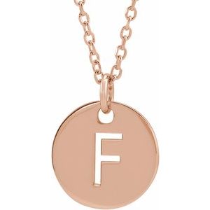 18K Rose Gold-Plated Sterling Silver Initial F 16-18" Necklace