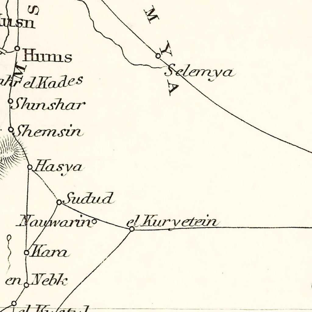 Vintage Map of Syria 1851
