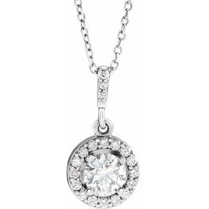 14K White Gold 5/8 CTW Lab-Grown Diamond 18" Necklace