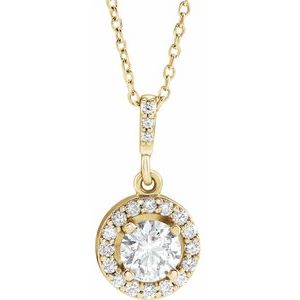 14K Yellow Gold 5/8 CTW Lab-Grown Diamond 18" Necklace