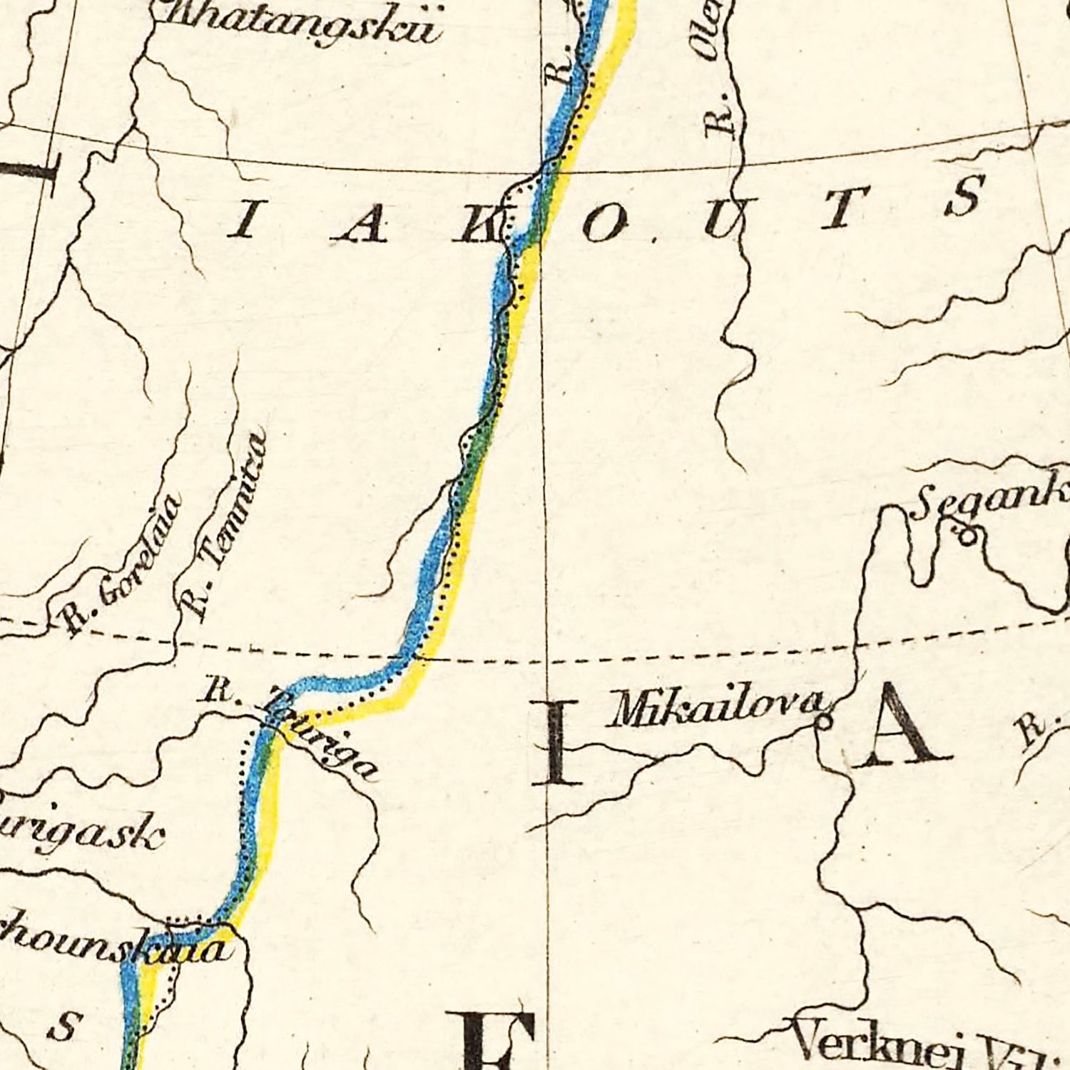 Vintage Map of Russia in Asia 1851