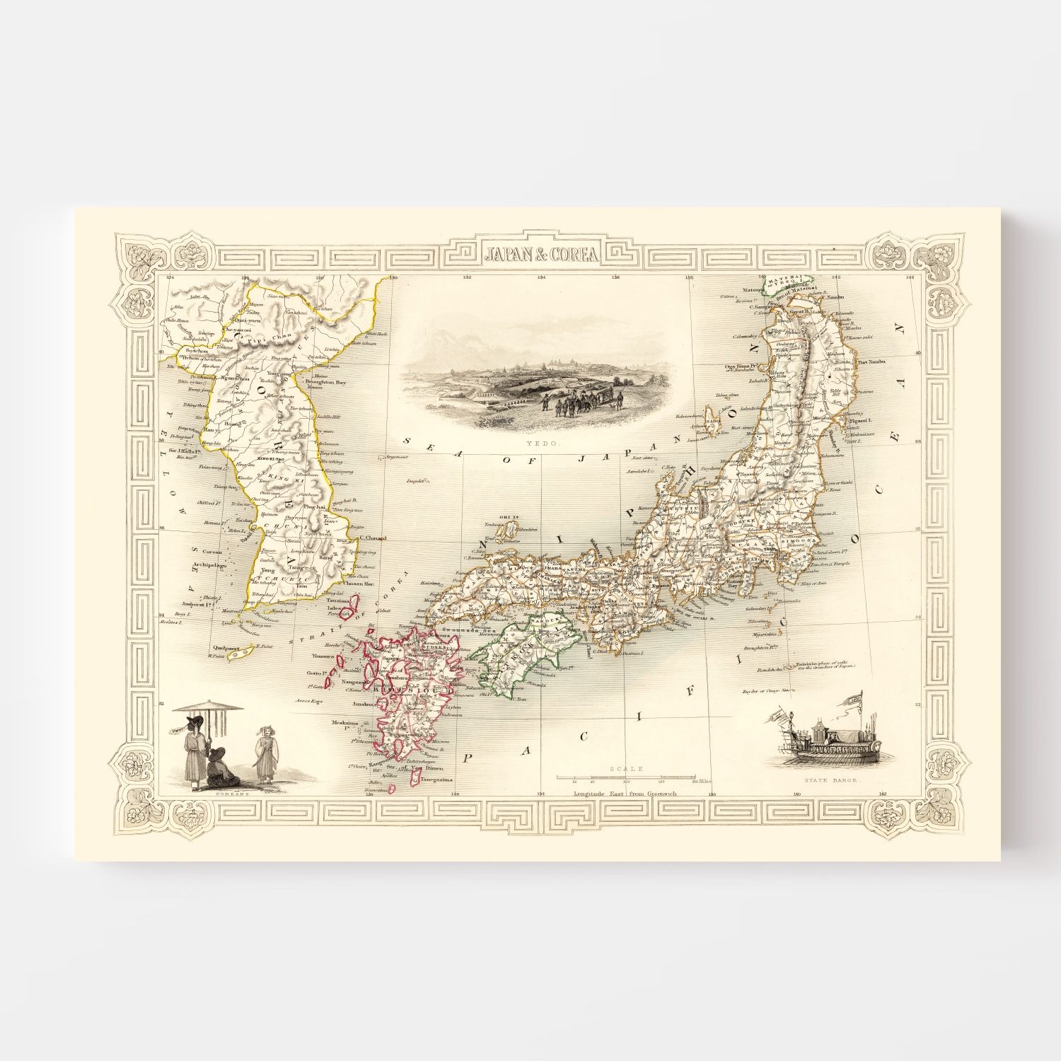 Vintage Map of Japan & Korea 1851