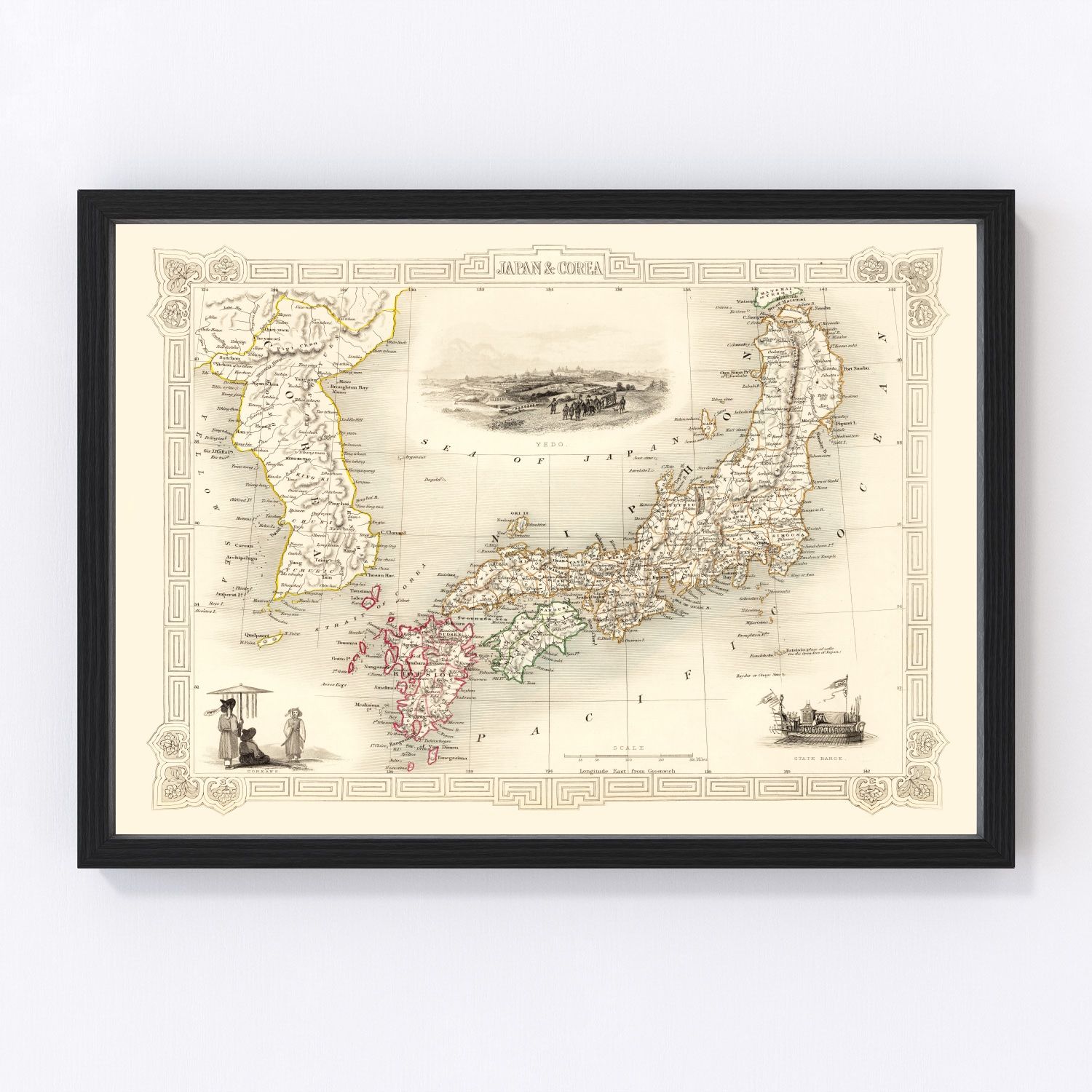 Vintage Map of Japan & Korea 1851