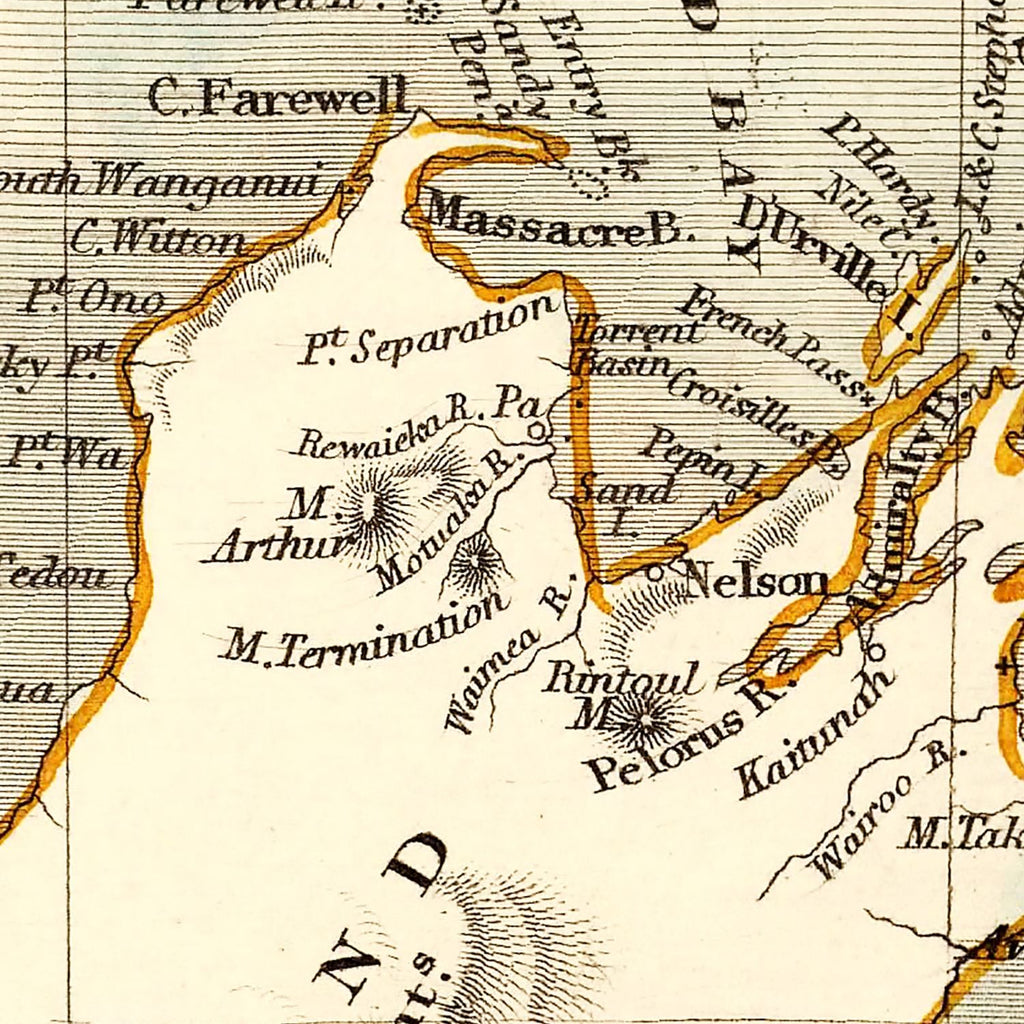 Vintage Map of New Zealand 1851