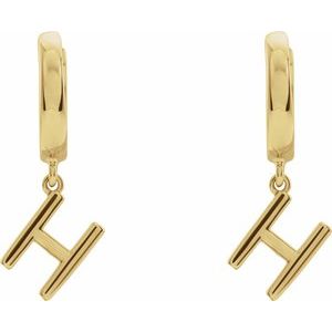 Initial Huggie Earrings