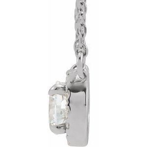 Sterling Silver 4 mm Natural White Sapphire & .05 CTW Natural Diamond 18" Necklace