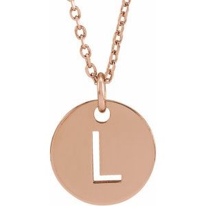 18K Rose Gold-Plated Sterling Silver Initial L 16-18" Necklace