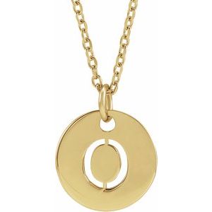 18K Yellow Gold-Plated Sterling Silver Initial O 16-18" Necklace