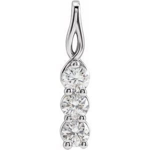 14K White Gold 1/4 CTW Lab-Grown Diamond Three-Stone Pendant
