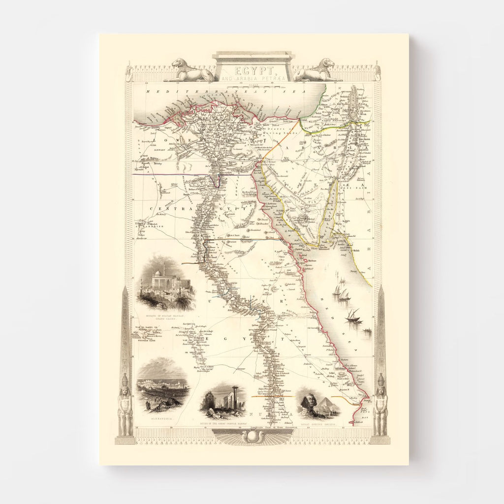 Vintage Map of Egypt & Saudi Arabia 1851