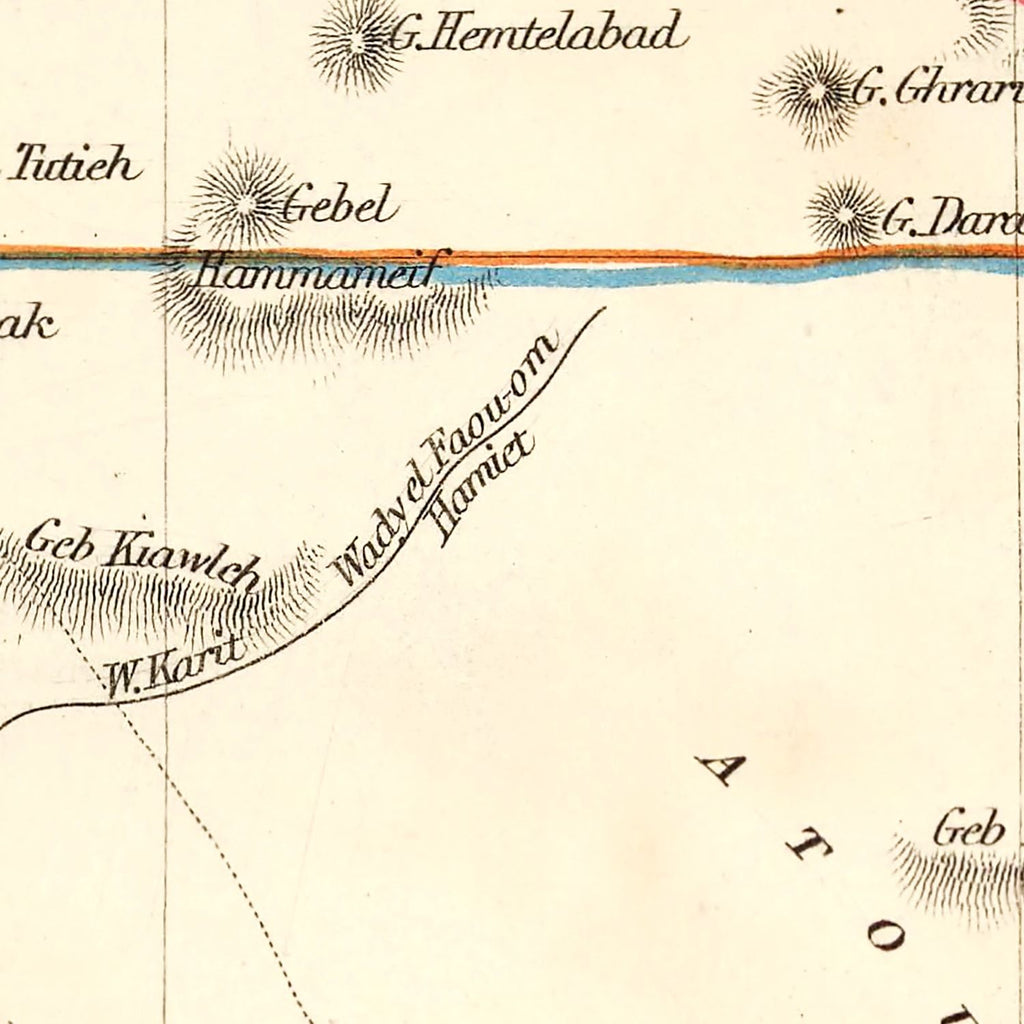 Vintage Map of Egypt & Saudi Arabia 1851