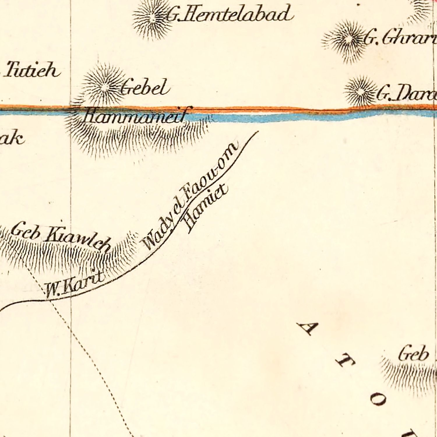 Vintage Map of Egypt & Saudi Arabia 1851