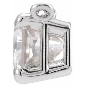 14K White Gold 3/4 CTW Natural Diamond Claw-Prong Necklace Center