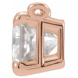 14K Rose 3/4 CTW Natural Diamond Claw-Prong Necklace Center