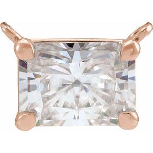14K Rose 3/4 CTW Lab Grown Diamond Claw-Prong Necklace Center