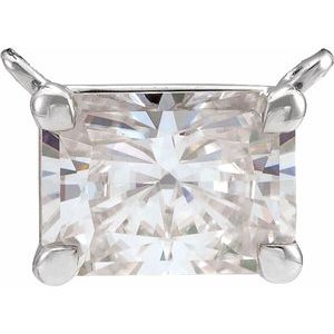 14K White Gold 3/4 CTW Natural Diamond Claw-Prong Necklace Center