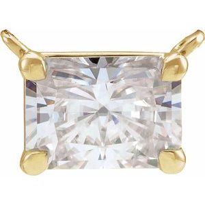 14K Yellow Gold 3/4 CTW Lab Grown Diamond Claw-Prong Necklace Center