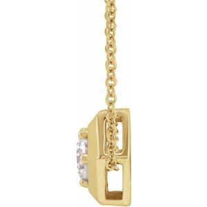 14K Yellow Gold 1/2 CT Natural Diamond Geometric 16-18" Necklace