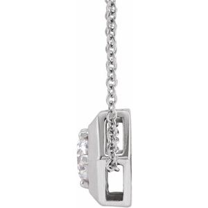 Platinum Natural White Sapphire Geometric 16-18" Necklace
