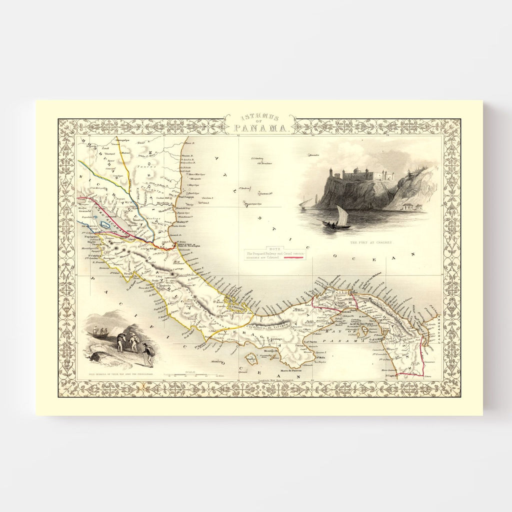 Vintage Map of Panama 1851