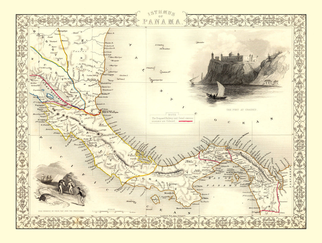 Vintage Map of Panama 1851