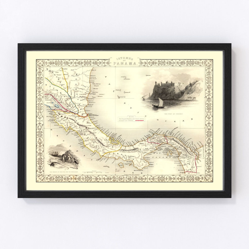 Vintage Map of Panama 1851
