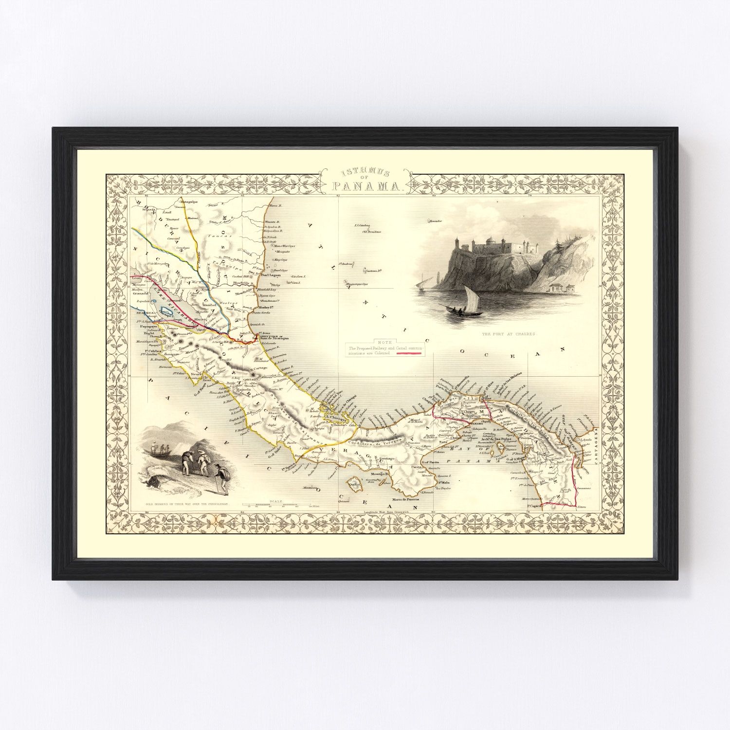 Vintage Map of Panama 1851