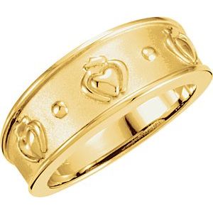 10K Rose Gold 8.25 mm Claddagh Band Size 11