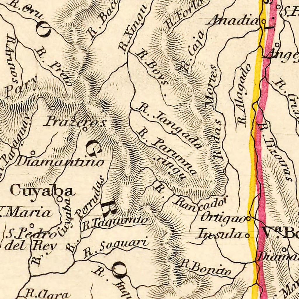 Vintage Map of Brazil 1851