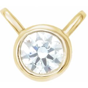 14K Yellow .06 CT Lab-Grown Diamond Bezel-Set Necklace Center