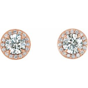 14K Rose Gold 1 CTW Natural Diamond Halo-Style Earrings – image 2