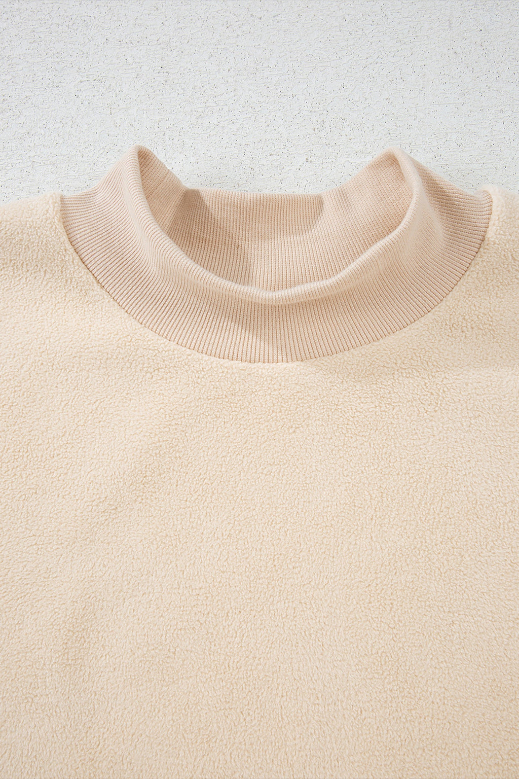 Solid Mock Neck Drop Shoulder Oversize Sweatshirt