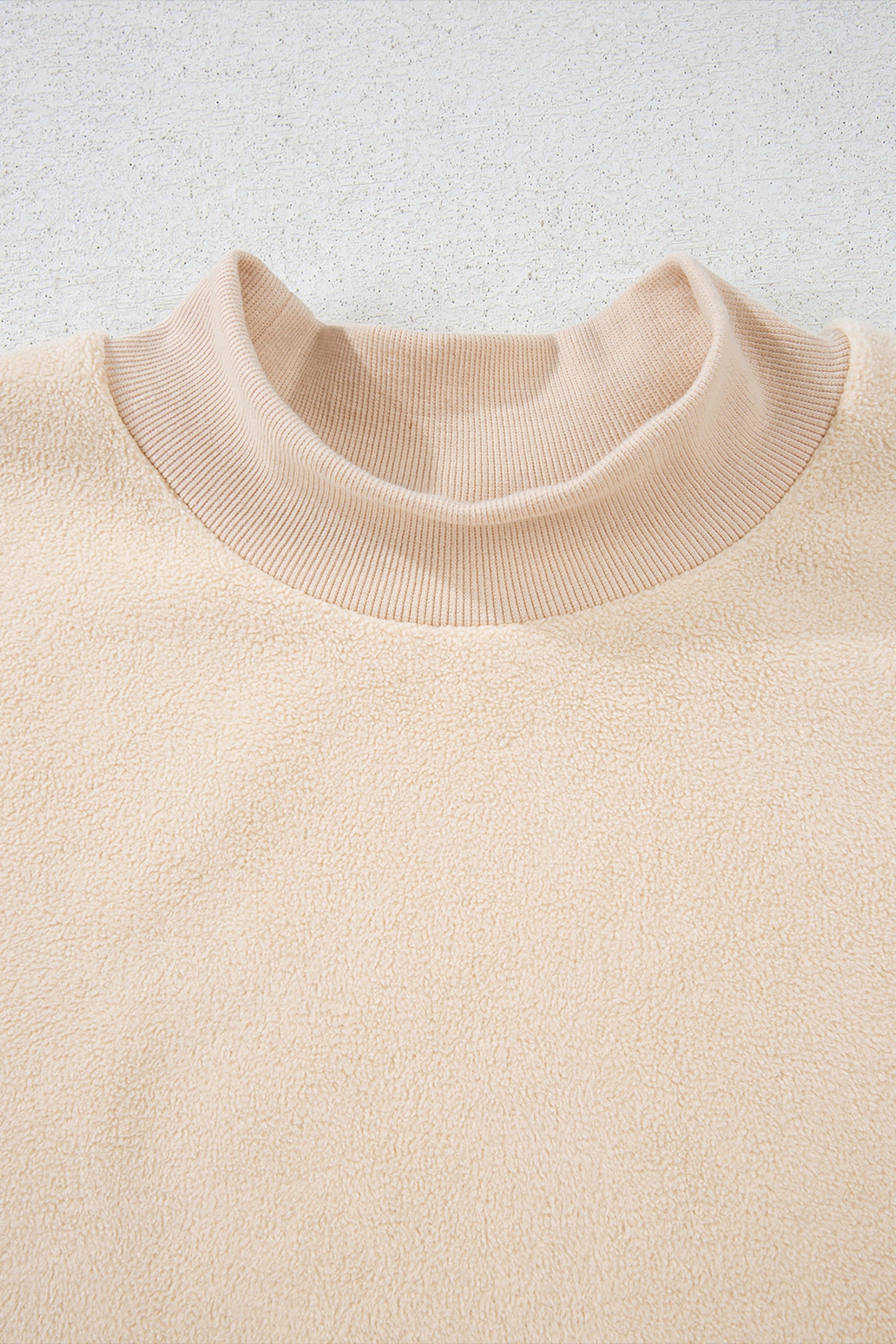 Solid Mock Neck Drop Shoulder Oversize Sweatshirt