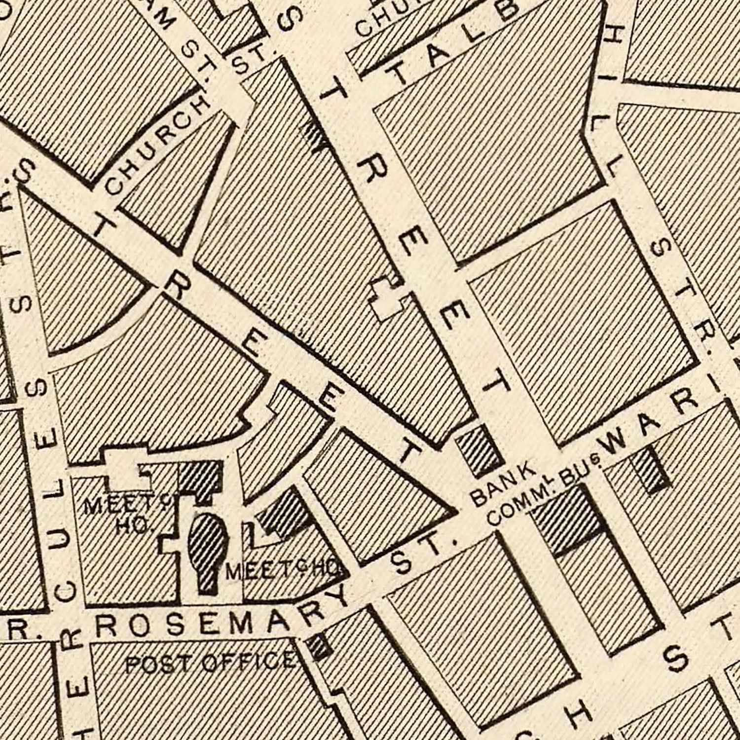 Vintage Map of Belfast, United Kingdom 1851