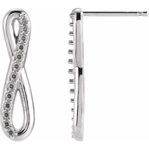 14K White Gold Right Infinity-Inspired Earring Mounting