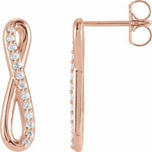 14K Rose Gold 1/8 CTW Natural Diamond Infinity-Inspired Earrings