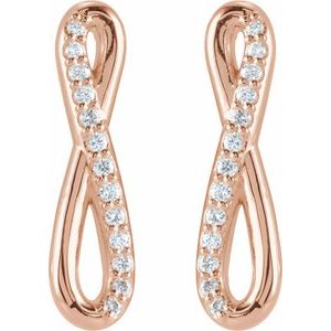 14K Rose Gold 1/8 CTW Natural Diamond Infinity-Inspired Earrings