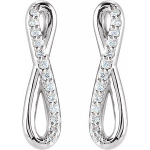 Sterling Silver 1/8 CTW Natural Diamond Infinity-Inspired Earrings – image 2