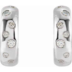 Sterling Silver 1/10 CTW Natural Diamond  Hoop Earrings – image 2