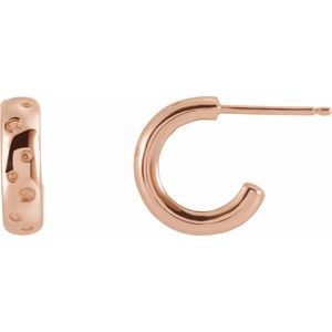 14K Rose Gold Right Hoop Earring Mounting