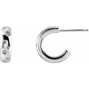 Platinum Left Hoop Earring Mounting