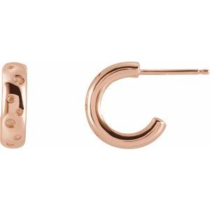 14K Rose Gold Left Hoop Earring Mounting
