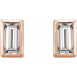 14K Rose Gold 1/5 CTW Natural Diamond Bezel-Set Earrings – image 2