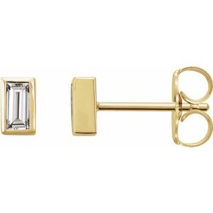 14K Yellow Gold 1/5 CTW Natural Diamond Bezel-Set Earrings