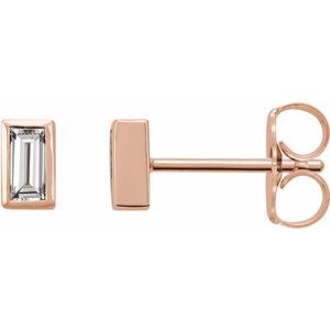 14K Rose Gold .08 CTW Natural Diamond Bezel-Set Earrings