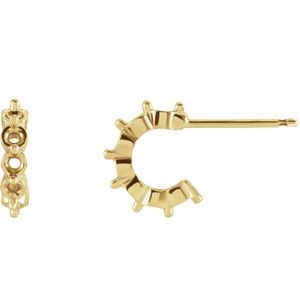 14K Yellow Gold 2 mm Round 9.25 mm Hoop Earring Mounting
