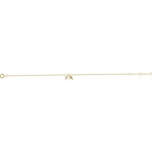 14K Yellow Gold .03 CTW Natural Diamond Cross 6 1/2-7 1/2" Bracelet