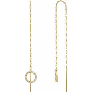 14K Yellow Gold 1/6 CTW Natural Diamond Geometric Threader Earrings
