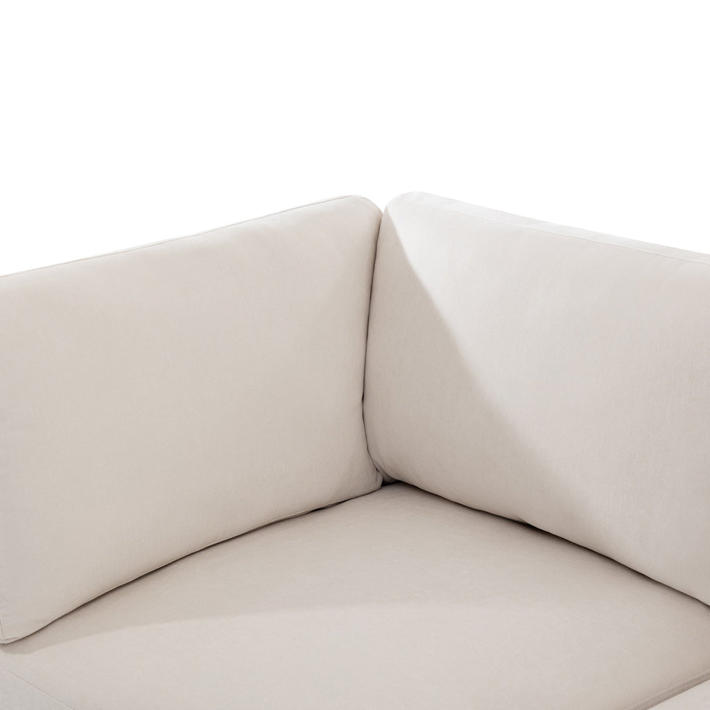 [ Video Provided]U_STYLE Upholstered Sectional Sofa with Removable Ottoman,U-Shape 6 Seat Sectional Couch,  for Living Room,,Apartment, Spacious Space